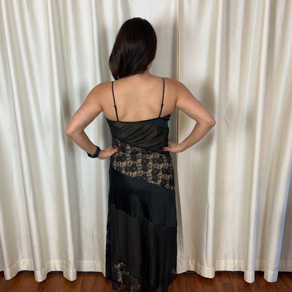 Women’s Elegant Evening Silk and Lace Dress, Express, size 5/6, Body: 100% silk - Picture 2 of 2